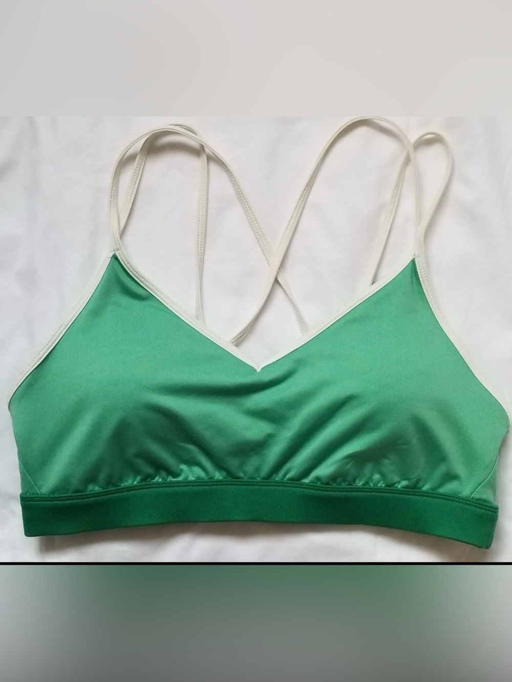 Old Navy Green Gradient Crop Bralette with Cream Straps